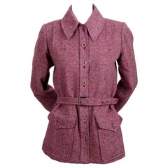 Giacca in tweed bordeaux Yves Saint Laurent degli anni '70