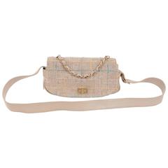 CHANEL Beige Tweed & Leather MADEMOISELLE Turnlock SHOULDER BAG Messenger 8
