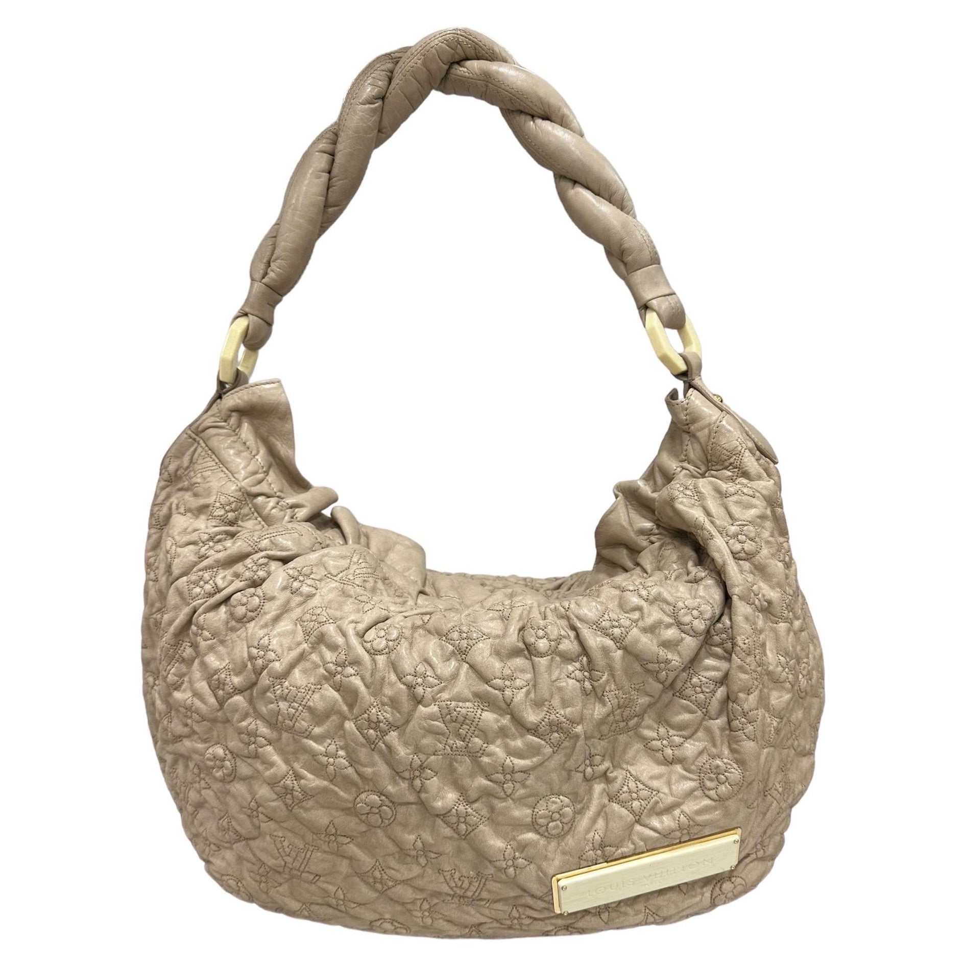 Louis Vuitton Olympe Nimbus Top Handle Bag Beige Emprainte Leather For Sale