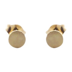 Boucles d'oreilles en or jaune 18 carats avec mini disque