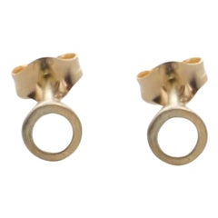 18-Karat Yellow Gold Mini Circle Earrings