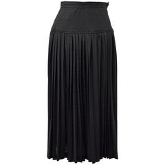 Comme des Garcons Black long pleated skirt textured 3D knit skirt