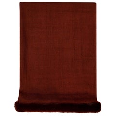 Verheyen London Handwoven Mink Fur Trimmed Cashmere Scarf in Brown 