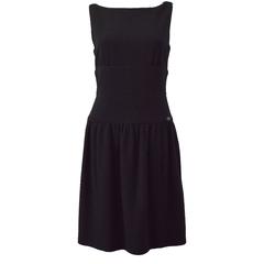 Classic Chanel Little Black Dress, Wool Boucle Shift Dress Size 42 
