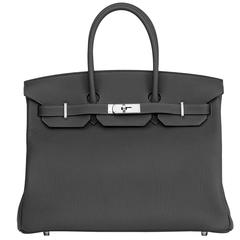 NEW Hermes Birkin 35 Graphite Togo Palladium Hardware