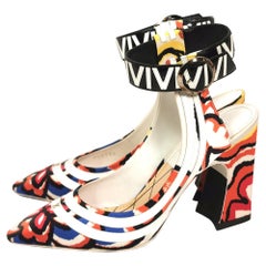 Chaussures à talons Louis Vuitton en psychédélique, imprimé floral et lanière de cheville 