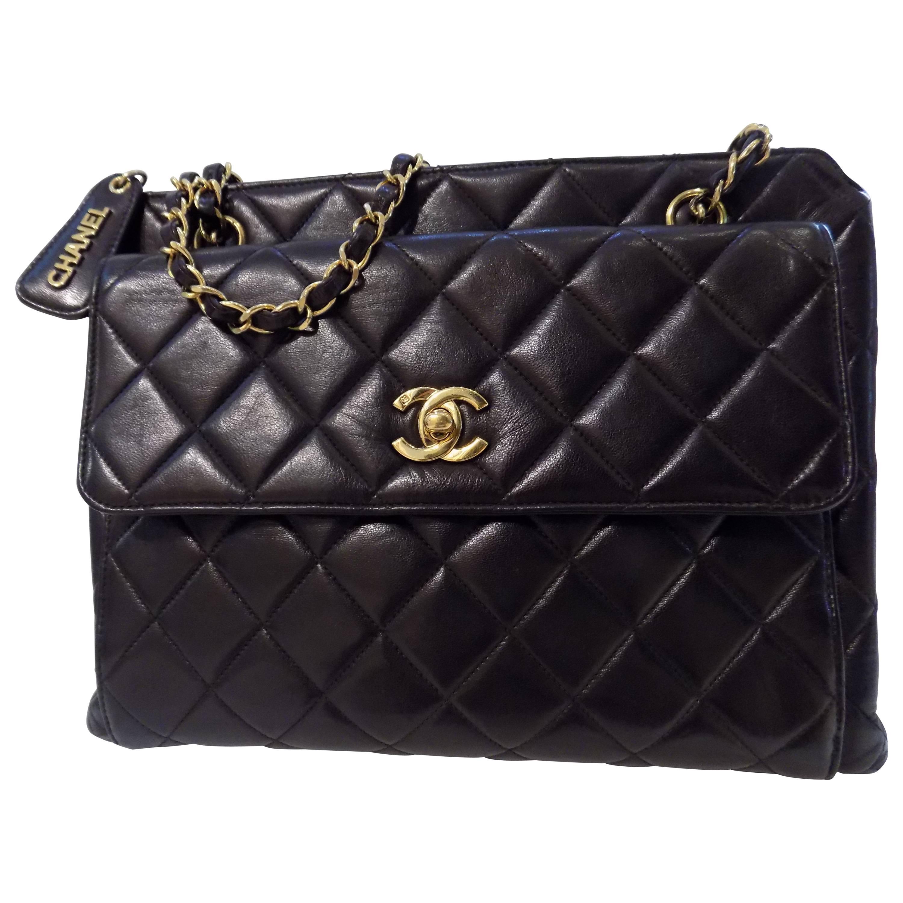 Chanel Black Lambskin Leather Bag