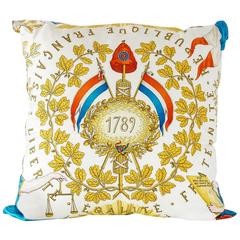 HERMES Pillow Scarf Print Liberte Egalite Fraternite 1789 Republique Francaise 12