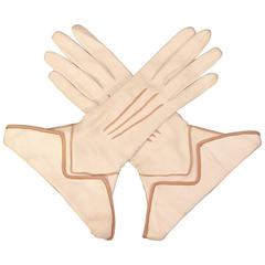 1920's Lucien Lelong French Flapper Gauntlet Gloves
