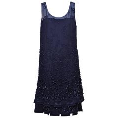 CHANEL Haute Couture Black Silk Embellished Dress With Bow Beautiful..... 3