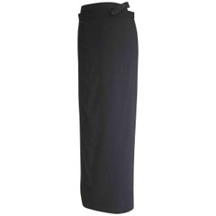 Jean Paul Gaultier - Jupe portefeuille noire vintage, taille 42/8, taille 6, années 80