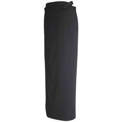 Jean Paul Gaultier Skirt 80s' Vintage Black Wrap 42 / 8 Fits 6