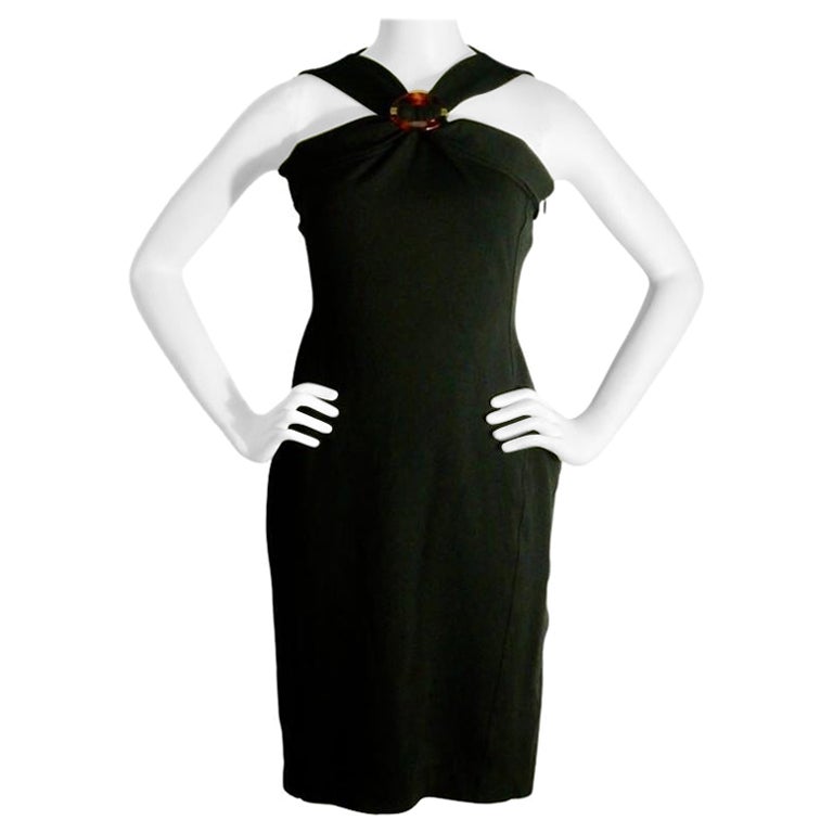 Gucci Vestito nero senza maniche in rayon in vendita su 1stDibs | vestito  elegante gucci, vestito gucci nero
