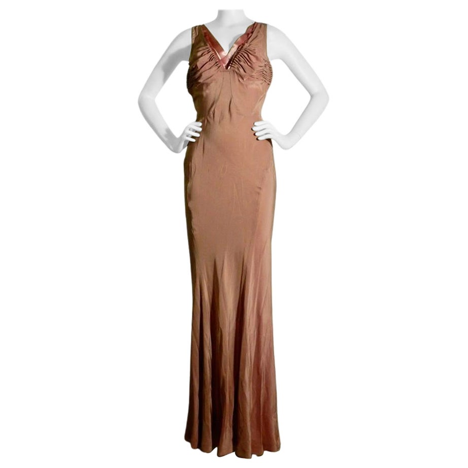 Yves Saint Laurent 2003 Tom Ford Dusty Pink Silk Evening Gown 