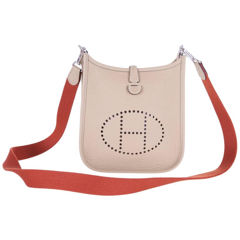 Hermès Evelyne Mini Bag Beige Leather ref.585265 - Joli Closet