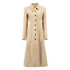 Pre-Loved Paco Rabanne Women's Beige Suede Long Coat