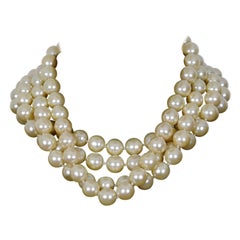 CELINE (Attributed To) Vintage Multi Strand Pearl Necklace