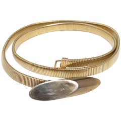70s Gold Oval Stretch Belt 12