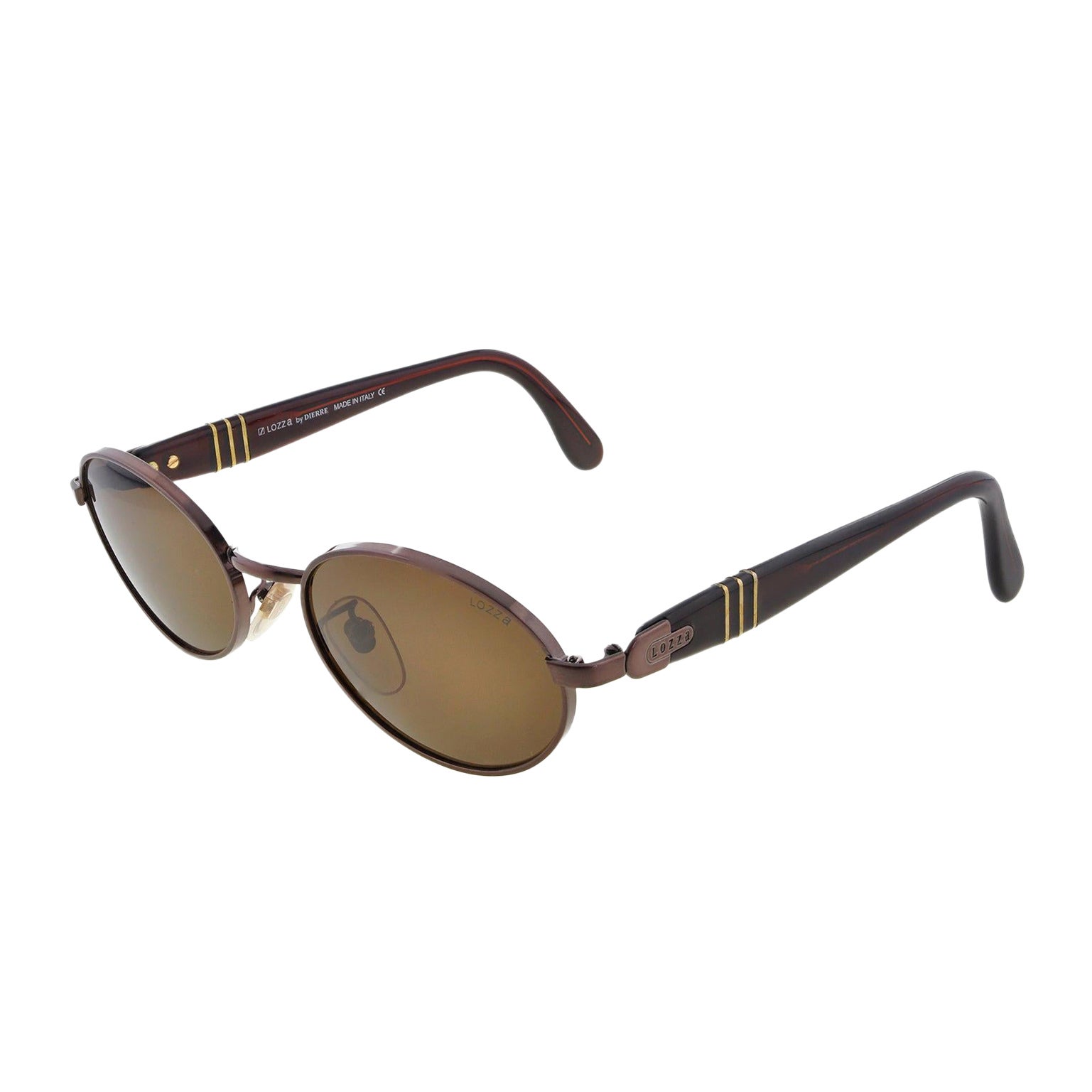Italian vintage sunglasses by Lozza, 80s designer oval sunglasses [never worn] For Sale