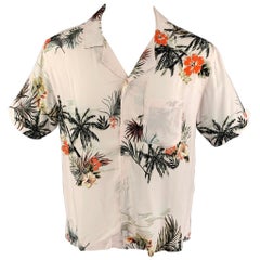 RHUDE SS 22 Size S Pink Green Cotton Hawaiian Short Sleeve Shirt