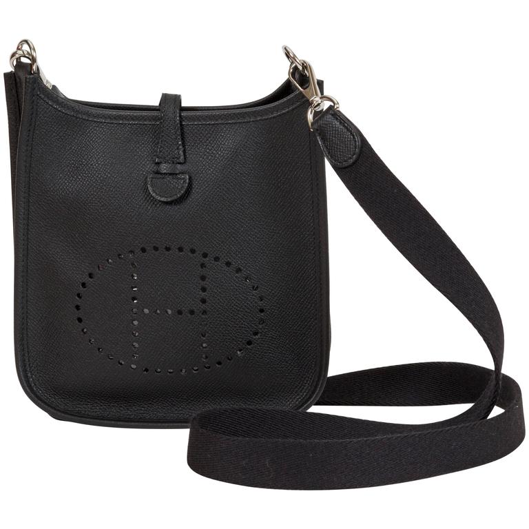 NEW HermÃ¨s Black Epsom Mini Evelyne Bag at 1stDibs | hermes mini 