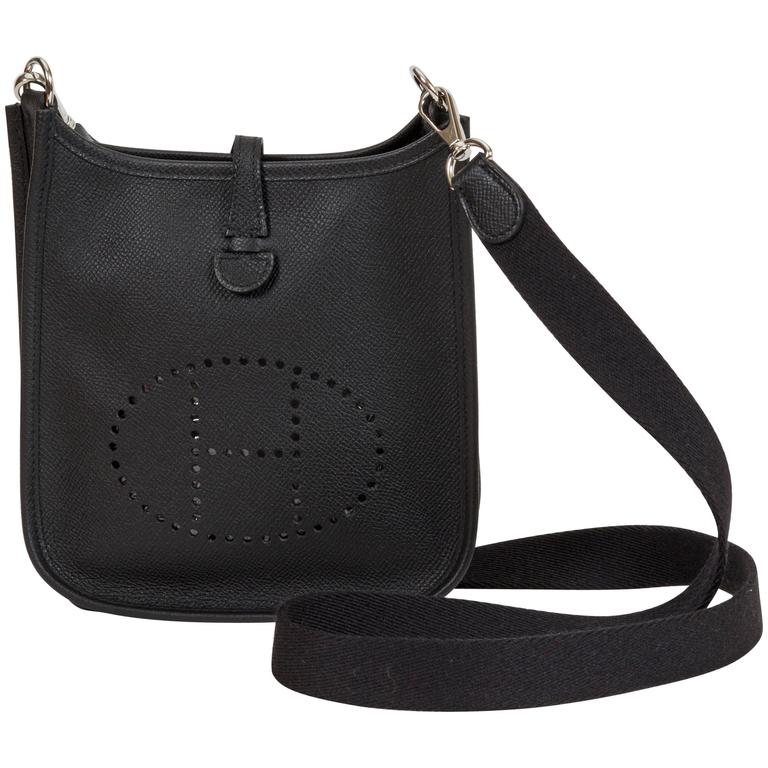 NEW Hermès Black Epsom Mini Evelyne Bag at 1stDibs | hermes mini