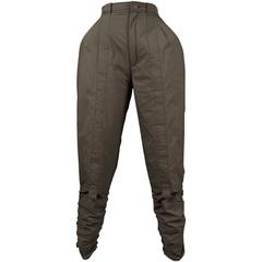 Issey Miyake olive green ruched sports pants, circa 1983 4