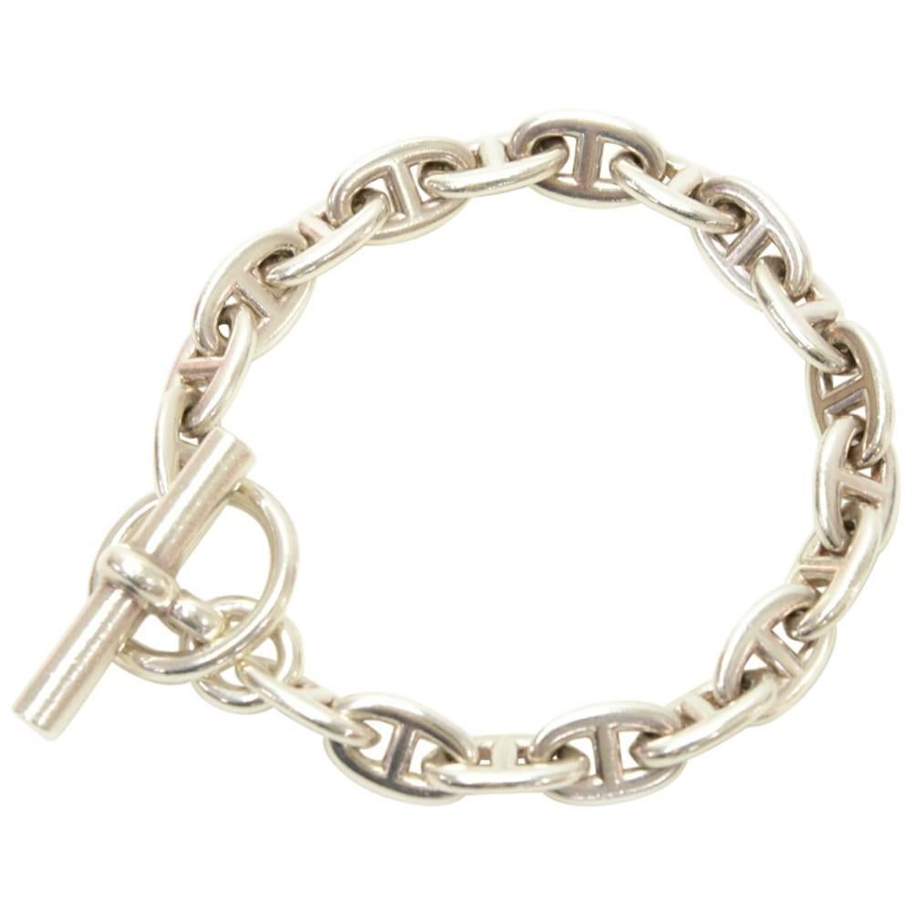 Hermes Silver Chain Bracelet