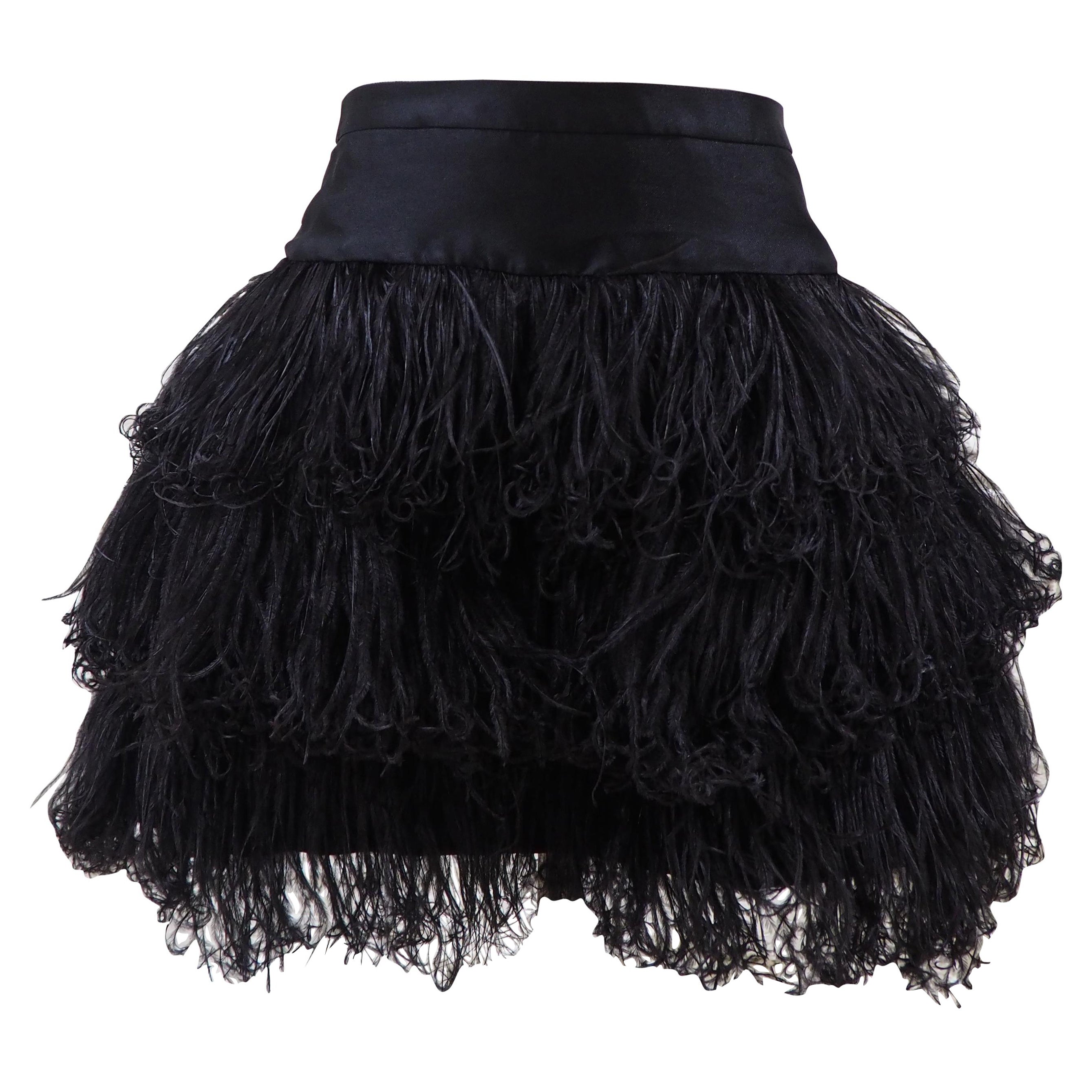 Gonna Moschino con piume nere
