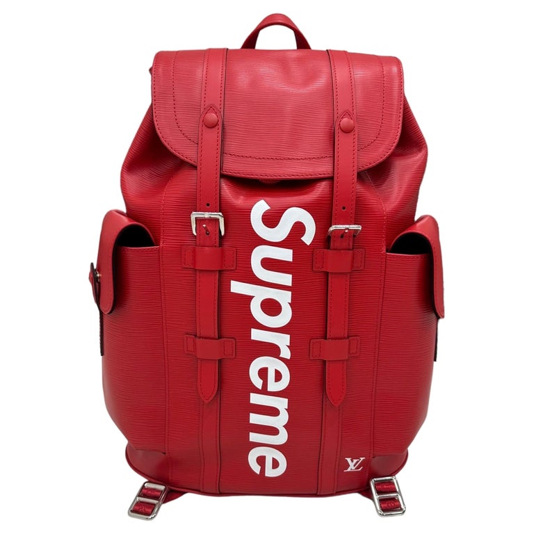 lv supreme red bag