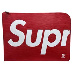 Louis Vuitton Jour Clutch GM x Supreme Limited Edition Red Epi Leather