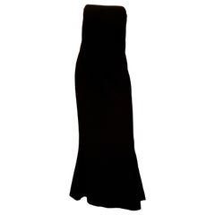 Vintage Carolina Herrera Strapless Black Silk Evening Dress
