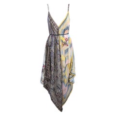 Vintage Silk Scarf Point Dress, Elaine Gold