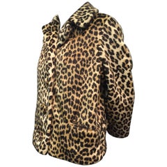 Vintage 1950s Dan Millstein Fabulously Chic Faux Leopard 3/4 Sleeve Jacket