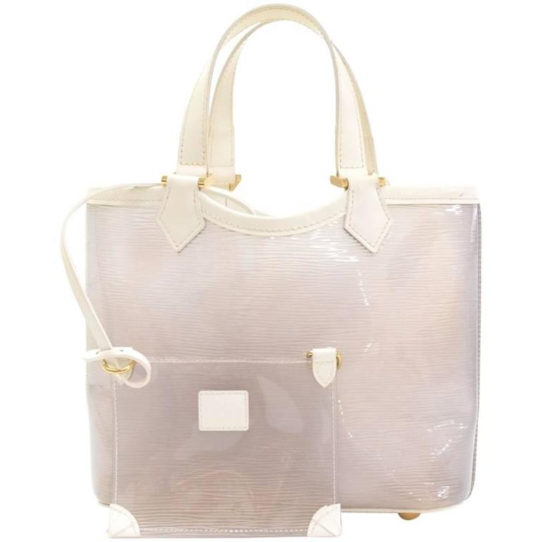Louis Vuitton Plage Lagoon White Vinyl Epi Mini Beach Tote Handbag ...