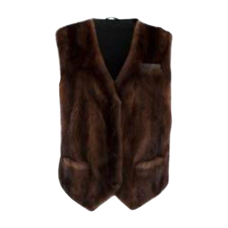 Brunello Cucinelli Brown Mink Fur Panelled Waistcoat For Sale