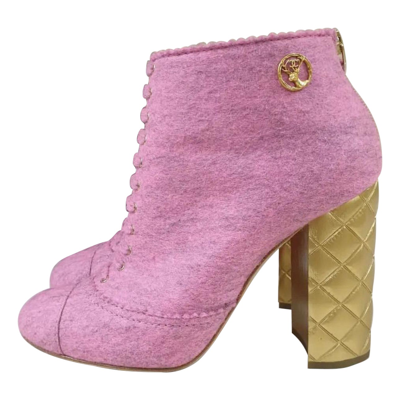 CHANEL pink 2014 SUPERMARKET TWEED SNEAKER Boots Shoes 41 at 1stDibs