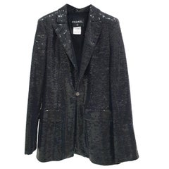 Chanel Cruise 2009 Black Embroidered Sequin Evening Jacket