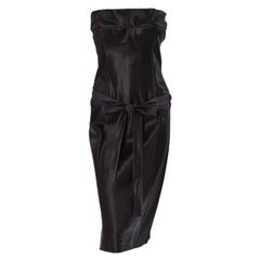 A/W 2001 VINTAGE TOM FORD for GUCCI BLACK STRAPLESS SATIN DRESS