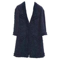 Chanel Navy Tweed Coat 