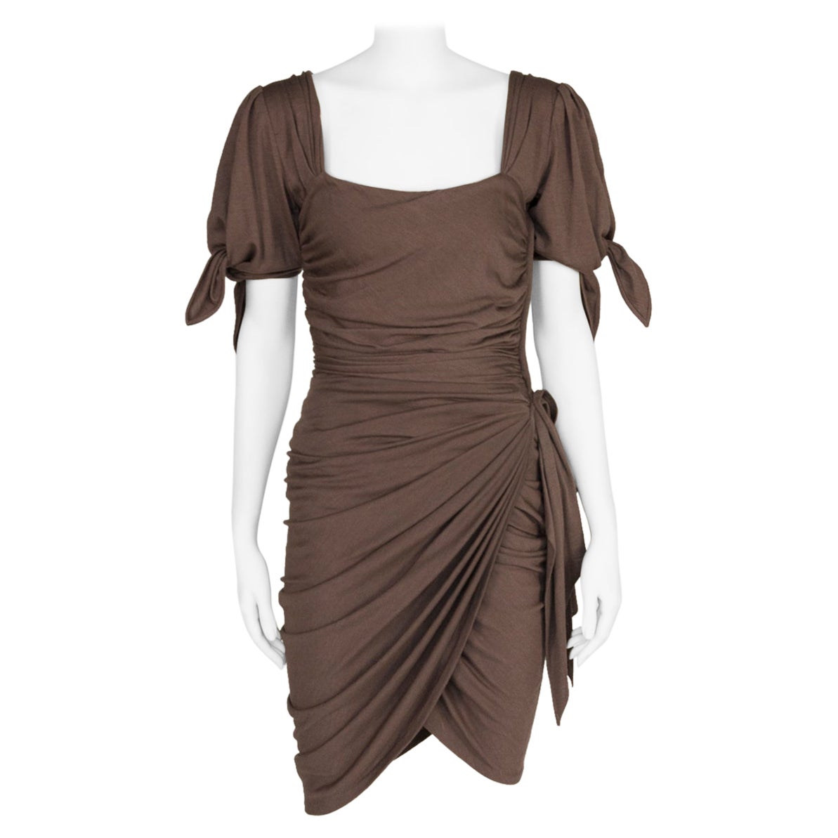 Emanuel Ungaro Draped Knotted Cut-Out Cocktail Dress, Circa 1985 For Sale