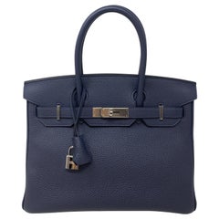 Hermes Navy Birkin 30 Bag 