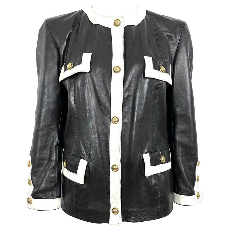 White Leather Jackets - 107 For Sale on 1stDibs  white leather coat,  vintage white leather jacket, off white leather coat