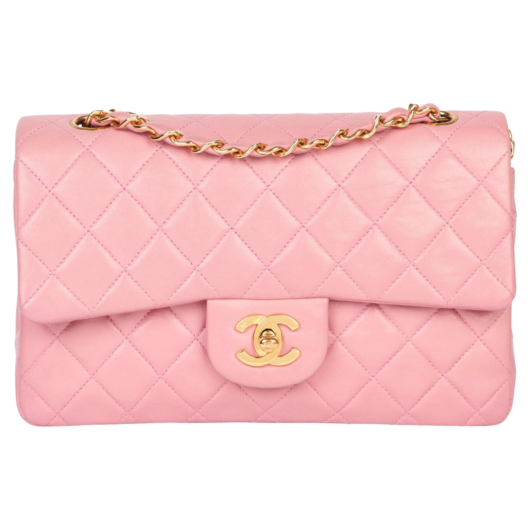 RARE* Authentic Chanel Barbie Pink Medium Classic Flap Bag with