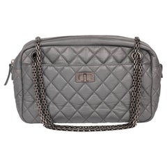 CHANEL Grey Aged Calfskin Leather Medium Reissue Camera Bag