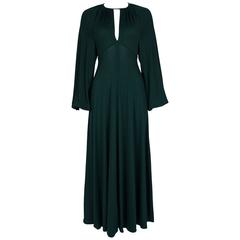 Vintage Forest green bishop sleeve dress