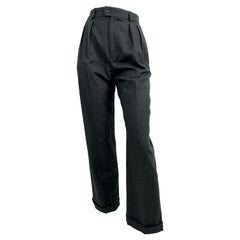 Ysl vintage anthracite gray wool trousers from the 1990s