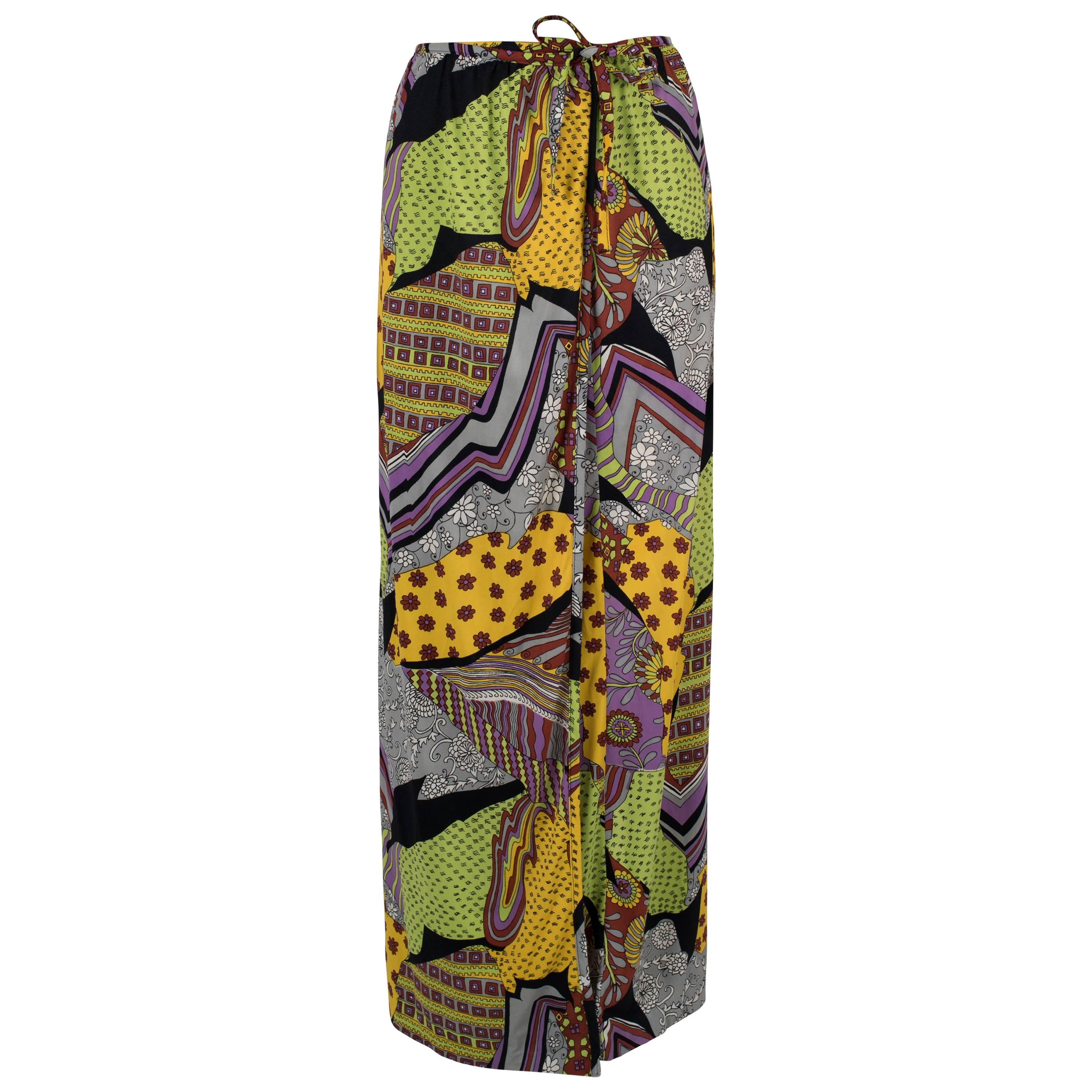 1970's Donald Brooks Psychedelic Wrap Skirt