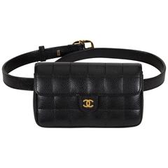 Chanel Black Caviar Quilted Fanny Belt Pack Bag
