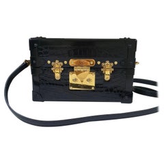 Louis Vuitton Black Petite Malle Handbag Bag